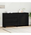 vidaXL Sideboard 2 pcs Black 70 x 41 x 75 cm Engineered Wood