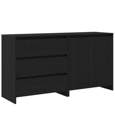 vidaXL Sideboard 2 pcs Black 70 x 41 x 75 cm Engineered Wood