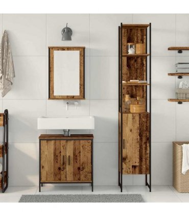 vidaXL Bathroom Furniture Set 3 pcs Brown Engineered wood