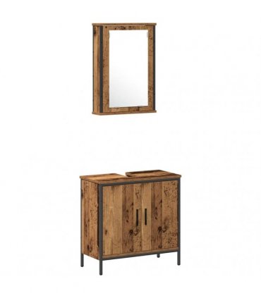 vidaXL Bathroom Furniture Set 3 pcs Brown Engineered wood
