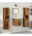 vidaXL Bathroom Furniture Set 4 pcs Old Wood 41 x 38.5 x 46 cm