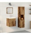 vidaXL Bathroom Furniture Set 4 pcs Old Wood Engineered Wood