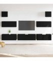 vidaXL TV Cabinet Set 7 pcs 100 x 30 x 30 cm Black Oak