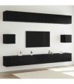 vidaXL TV Cabinet Set 8 pcs 100 x 30 x 30 cm Black Oak