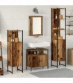vidaXL Bathroom Furniture Set 4 pcs Old Wood Engineered Wood