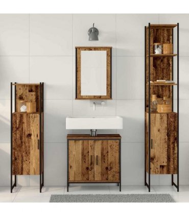 vidaXL Bathroom Furniture Set 4 pcs Brown Engineered wood