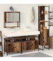 vidaXL Bathroom Furniture Set 4 pcs Old Wood Engineered Wood
