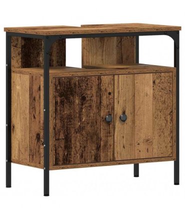 vidaXL Bathroom Furniture Set 4 pcs Old Wood Engineered Wood