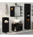 vidaXL Bathroom Furniture Set 4 pcs Black Engineered Wood