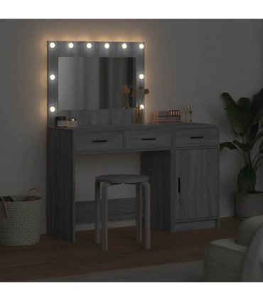 vidaXL Dressing Table 2 pcs Grey 40 x 41 x 75 cm Engineered Wood