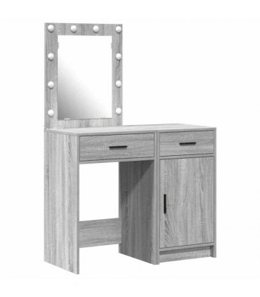 vidaXL Dressing Table 2 pcs Grey 50 x 41 x 135 cm Engineered Wood