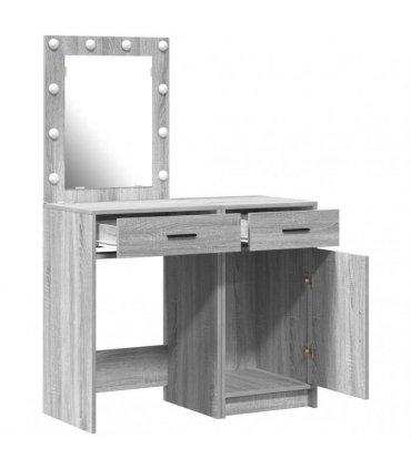 vidaXL Dressing Table 2 pcs Grey 50 x 41 x 135 cm Engineered Wood