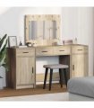 vidaXL Dressing Table 3 pcs Brown 78.5 x 41 x 135 cm Engineered Wood