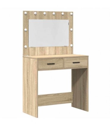 vidaXL Dressing Table 3 pcs Brown 78.5 x 41 x 135 cm Engineered Wood