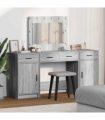 vidaXL Dressing Table 3 pcs Grey 78.5 x 41 x 135 cm Engineered Wood