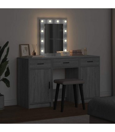 vidaXL Dressing Table Grey 50 x 41 x 135 cm Engineered Wood