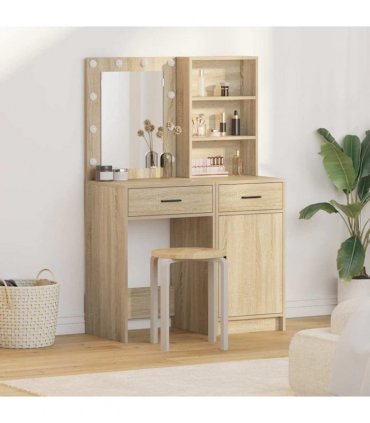vidaXL Dressing Table Set 2 pcs Sonoma Oak Engineered Wood