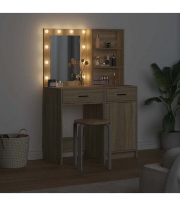 vidaXL Dressing Table Set 2 pcs Sonoma Oak Engineered Wood