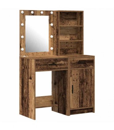vidaXL Dressing Table Set 2 pcs Old Wood Engineered Wood
