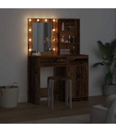 vidaXL Dressing Table Set 2 pcs Old Wood Engineered Wood