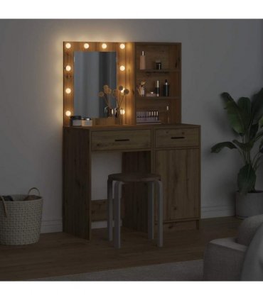 vidaXL Dressing Table Set 2 pcs Artisan Oak Engineered Wood