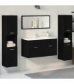 vidaXL Bathroom Furniture Set 4 pcs Black Oak 90 x 38.5 x 46 cm