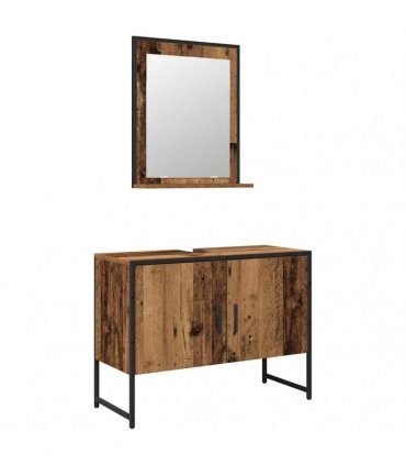 vidaXL Bathroom Furniture Set 2 pcs Brown Engineered wood