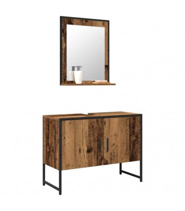 vidaXL Bathroom Furniture Set 2 pcs Brown Engineered wood