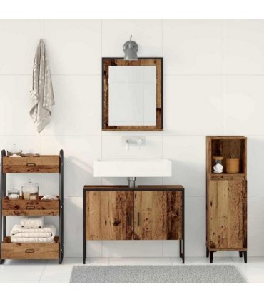 vidaXL Bathroom Furniture Set 2 pcs Brown Engineered wood