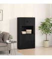 vidaXL Highboard Black Oak 80 x 33 x 150 cm Engineered Wood