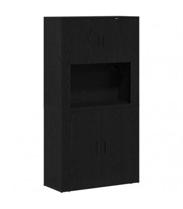 vidaXL Highboard Black Oak 80 x 33 x 150 cm Engineered Wood