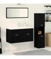 vidaXL Bathroom Furniture Set 4 pcs Black Oak Engineered Wood