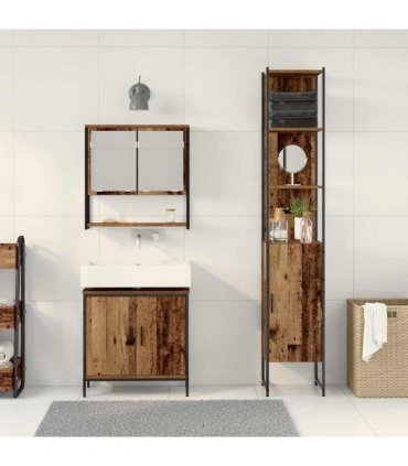 vidaXL Bathroom Furniture Set 3 pcs Brown Engineered wood