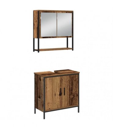 vidaXL Bathroom Furniture Set 3 pcs Brown Engineered wood