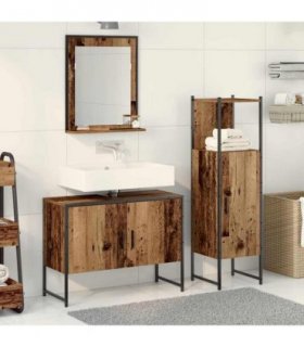 vidaXL Bathroom Furniture Set 3 pcs Brown Engineered wood