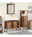 vidaXL Bathroom Furniture Set 3 pcs Brown Engineered wood