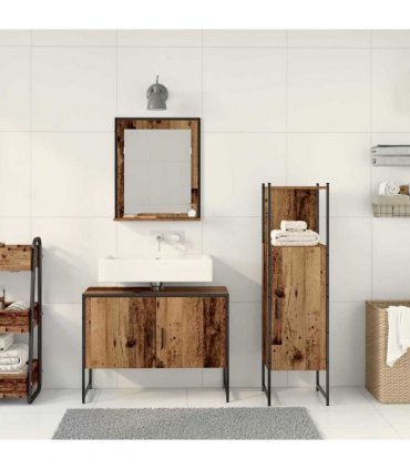 vidaXL Bathroom Furniture Set 3 pcs Brown Engineered wood