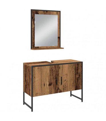 vidaXL Bathroom Furniture Set 3 pcs Brown Engineered wood