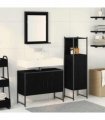 vidaXL Bathroom Furniture Set 3 pcs Black Engineered wood