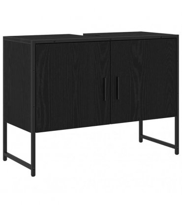 vidaXL Bathroom Furniture Set 3 pcs Black Engineered wood