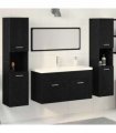vidaXL Bathroom Furniture Set 4 pcs Black Oak 30 x 30 x 130 cm