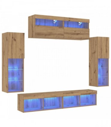 vidaXL TV Cabinet Set 6 pcs 30.5 x 30 x 102 cm Artisan oak