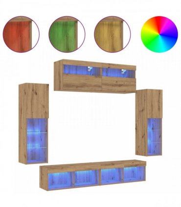 vidaXL TV Cabinet Set 6 pcs 30.5 x 30 x 102 cm Artisan oak