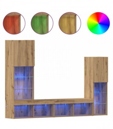 vidaXL TV Cabinet 4 pcs Artisan oak Engineered wood