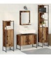 vidaXL Bathroom Furniture Set 4 pcs Brown Engineered wood