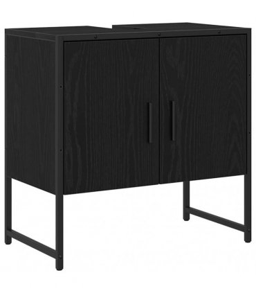 vidaXL Bathroom Furniture Set 4 pcs Black Engineered wood