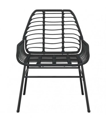 vidaXL 5 Piece Garden Dining Set Black Poly Rattan Glass