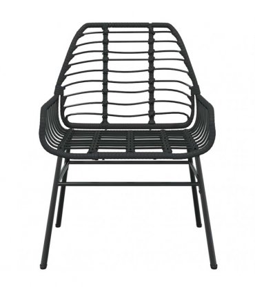 vidaXL 5 Piece Garden Dining Set Black Poly Rattan Glass