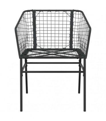 vidaXL 5 Piece Garden Dining Set Black Poly Rattan Glass