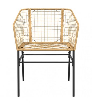 vidaXL 5 Piece Garden Dining Set Brown Poly Rattan Glass